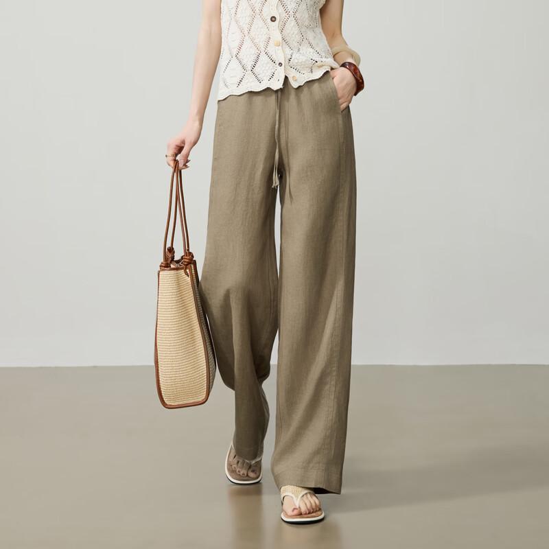 ESE-Y Women s 100% Linen Straight-Leg Trousers 33