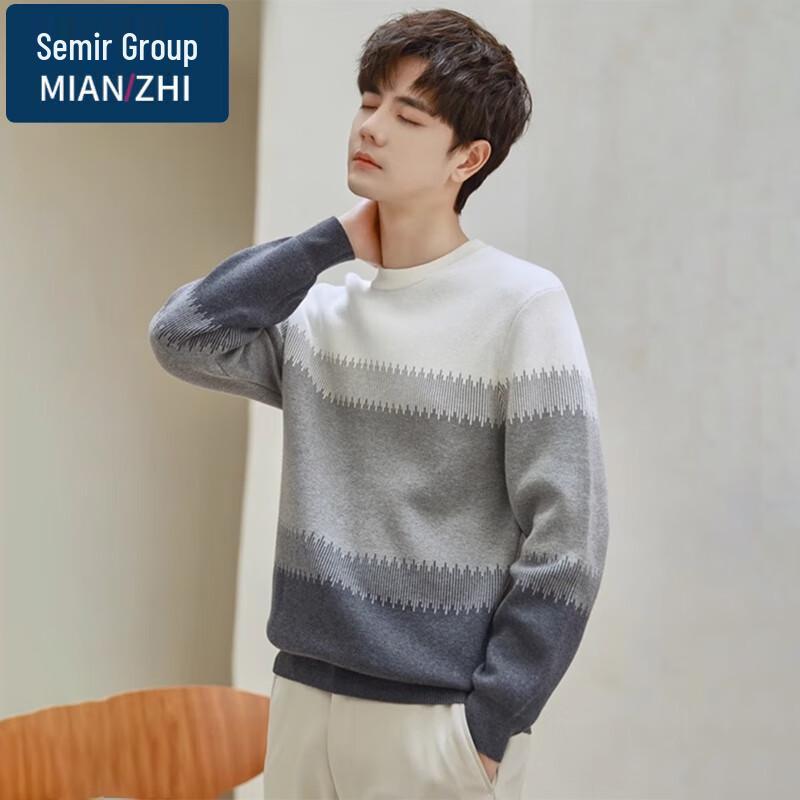 

Men s Autumn Winter Color Block Pullover Sweater 3XL