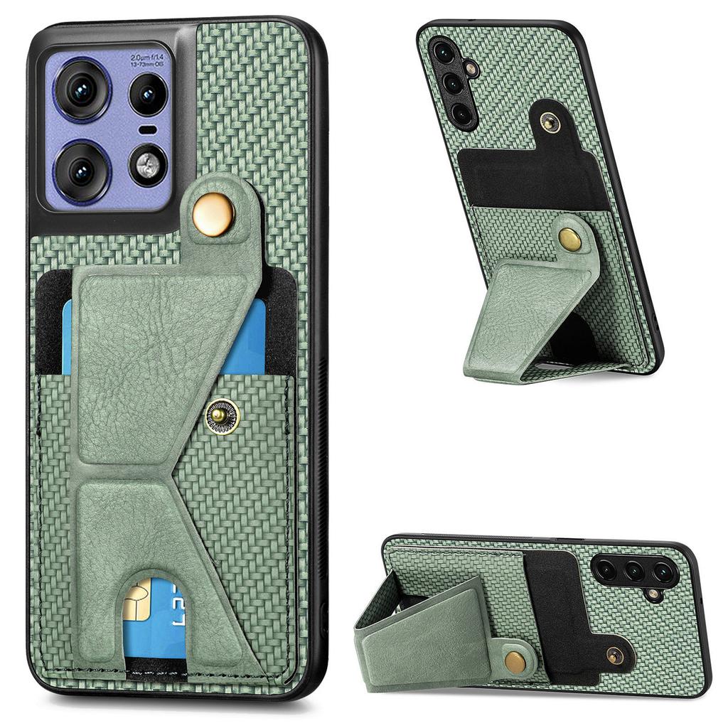 Für Motorola Edge 50 Pro 5G Hülle mit K-förmigem Ständer Leder Handy Rückseite