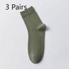 3 Paar Baumwolle Frühling Reine Baumwolle Herrensocken, Mittlere Baumwollsocken, Business Anti-Geruch, Schweißabsorbierend, Antibakteriell, Einfarbig Lange Socken