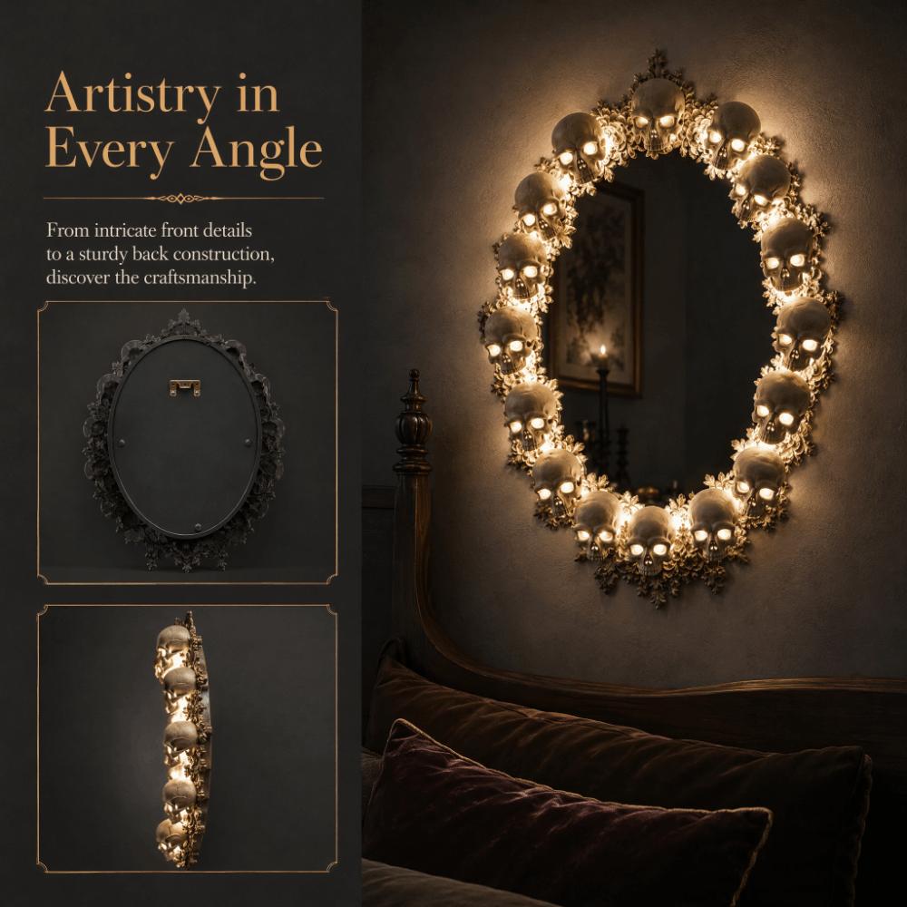 Dark Style Gothic Mirror Vintage Style Wall Mirror Goth Decor Halloween Mirror Bedroom