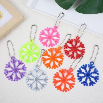 Snowflake Reflective Cycling Safety Pendant - PVC Warning Ornament for Backpacks