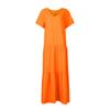 Women's Summer Fashion V-neck Sexy Long Skirt Solid Color Casual Short Sleeved Large Swing Dress