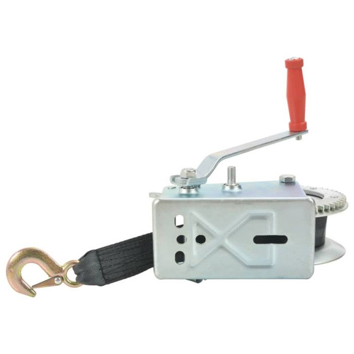 Treuil à main avec sangle - VIDAXL - Capacité 1587 kg - Argent