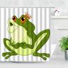 Lustige Frosch Cartoon Duschvorhangsets Blatt Tier Kreativ Kinder Badezimmer Dekor Wasserdichter Stoff Zuhause Haken Badvorhänge