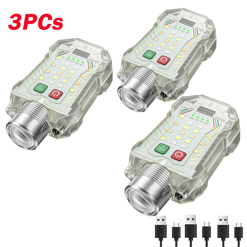 KDULIT Multifunctional Sensor LED Flashlight USB Rechargeable EDC Torch Work Light with Back Magnet Light Fishing Work Lantern