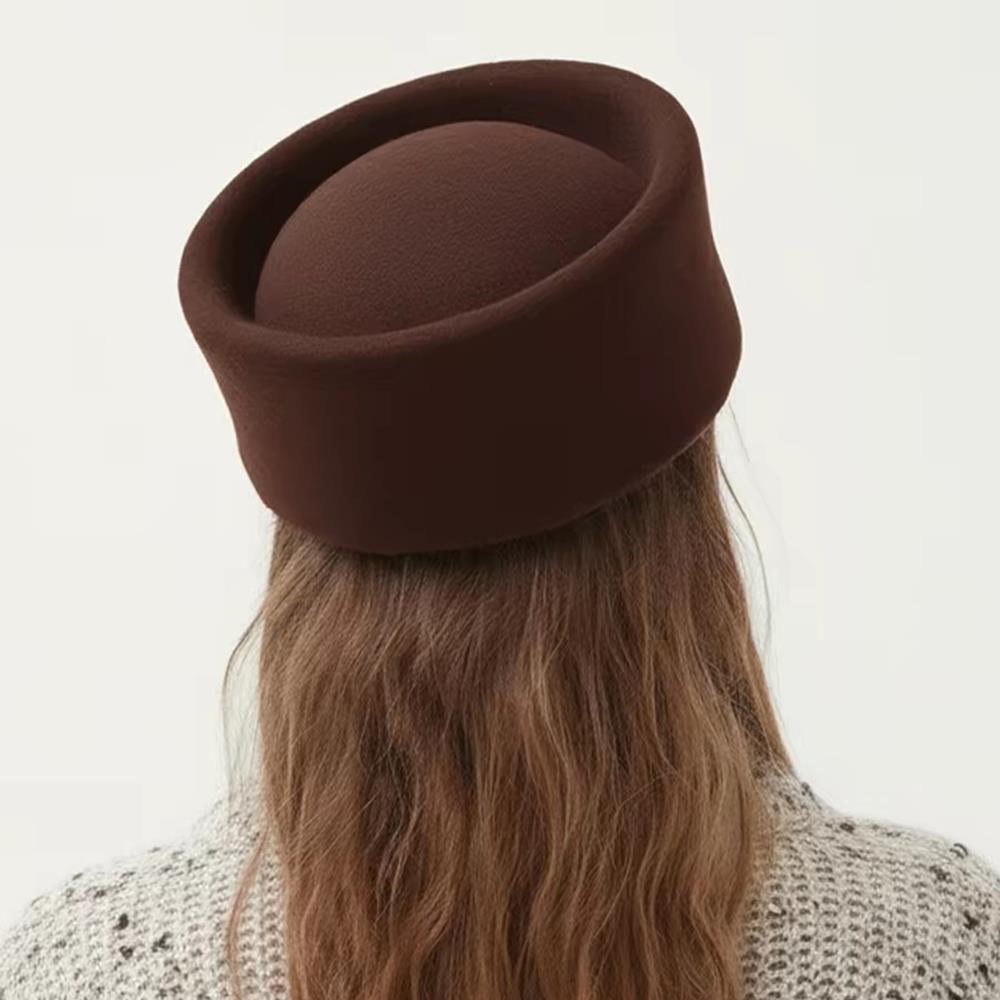 Winter Damen Hardtop Barett Hut Großbritannien Herbst Weiß Schwarz Wollfilz Pillbox Hut Retro Elegant Fedora Malerhut Damen Baretts