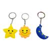 Chaveiro Criativo de Sol, Lua e Estrelas em PVC Macio - Fofo Presente ou Ornamento para Crianças