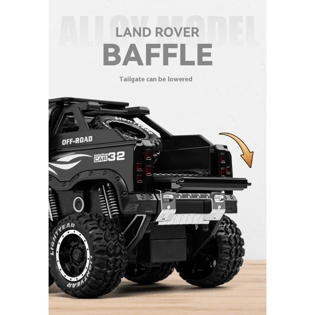1/24 Land Rover Defender Six-Wheel Off-Road Vehicle Model Simulation Sound Light Children's Game Toy Car Boy Gift