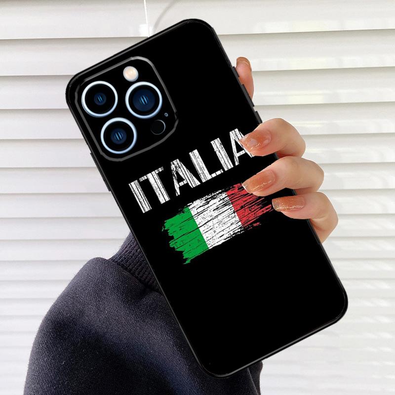 Flag Italy Case For iPhone 16 15 13 14 Pro Max 12 Mini 11 14 Pro Max X XS XR Plus Soft Cover Coque