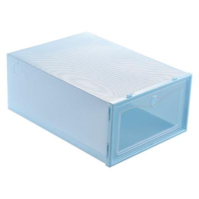 Household Thicken Transparent Stackable Shoe Box Dustproof Shoes Storage Box Organizer CaseBlue