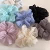 French Pearlescent Fairy Gauze Fluffy Scrunchie – Gentle, Versatile Hair Tie for a Lazy Low Bun