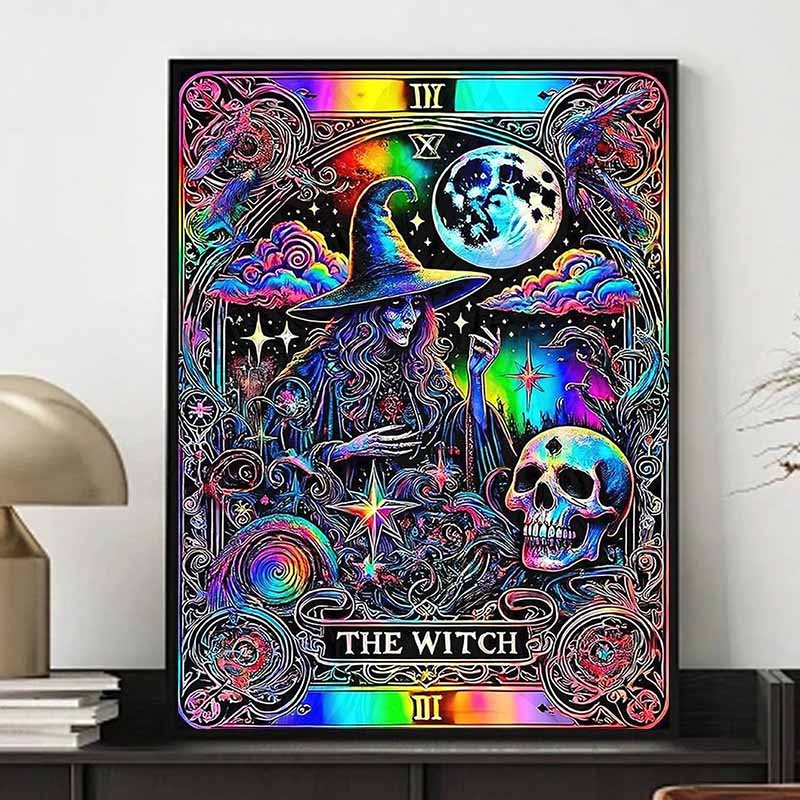 Disney Diamond Painting Witch Colorful Tarot Style Art Illustration Cross Stitch Hanging Printed Puzzle Mosaic Embroidery Home Decor 5D DIY Art New