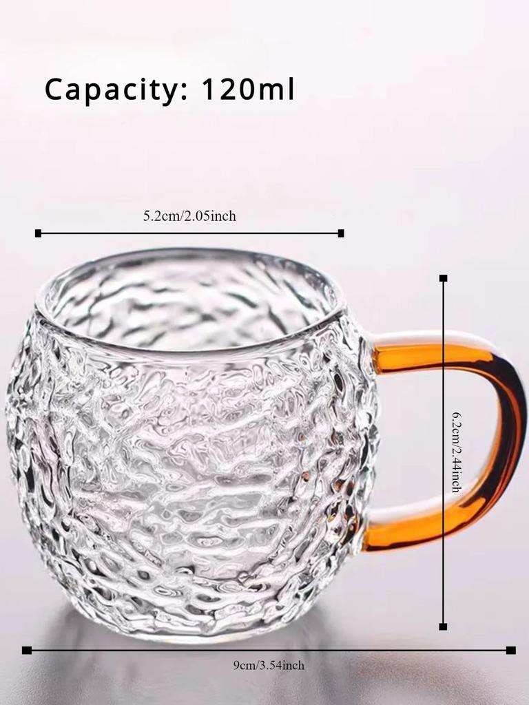 Japanese Style Heat Resistant 6pcs Package High Temperature and Explosion-proof Hammered Glass Tea Cup Borosilicate Cups Kitchen
