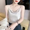2025 Sexy White Sleeveless Camisole Vest for Women: Elegant Summer Inner and Outerwear