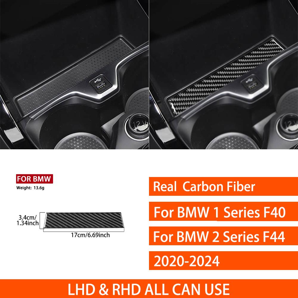 For BMW 1 2 Series F40 F44 2020-2024 Real Carbon Fiber Stickers Centre Console Storage Panel Car Accessories Interior Decorative
