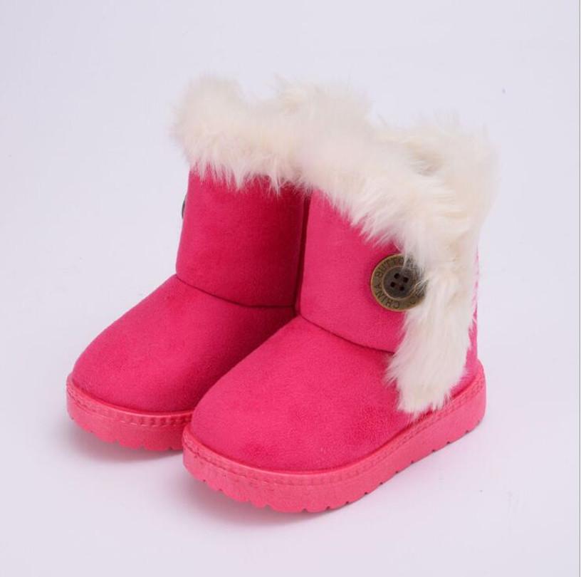 

Warm Kids Snow Boots For Children Newest Toddler Winter Princess Child Shoes Nonslip Flat Round Toe Girls Baby Lovely Boots 27