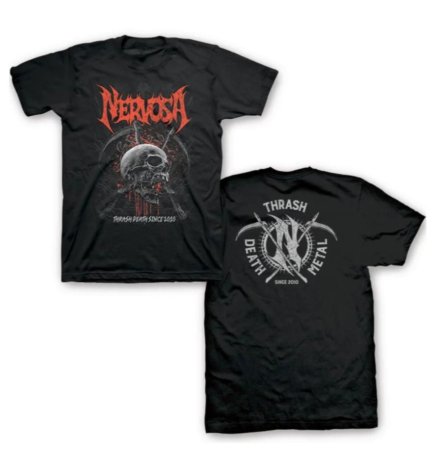 Nervosa Blind and Controlled Rock Music Art Style Summer Casual TShirt Unisexs and Womens Luxury Brand Top