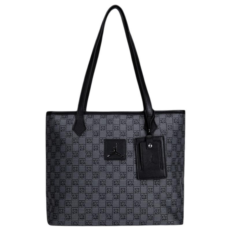 Jordan Polyester Tote Bag Shopping Bag Shoulder Bag Handbag Regular Unisex Black & Gray Jordan JD2423018AD-002