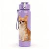 1PC Cute Chihuahua Sitting Print 750ml Color Plastic Sports Water Bottle Leakproof Flip Straw Lid Suitable for Sports Office Home Use