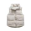 Kids Padded Vest Boys Girls Corduroy Winter Outerwear Thick Cotton Lined Sleeveless Jacket Toddlers 3-8Y