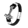 Leather Rope Bracelets Leather Woven Bracelets, Genuine Leather Bracelets Leather Bracelets Men's Viking Jewelry
