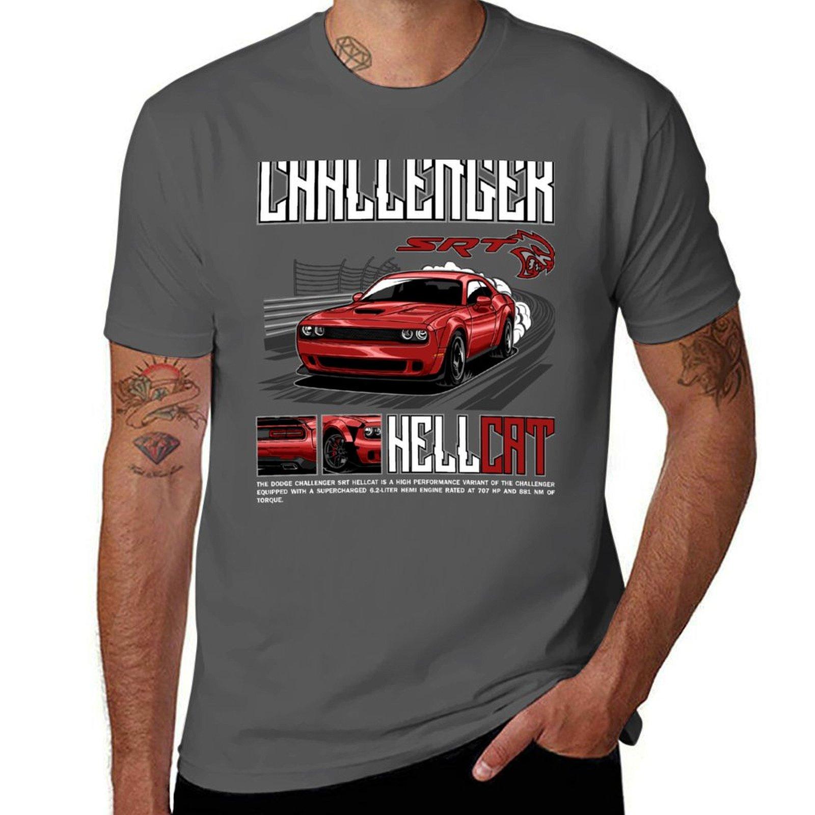 

Challenger SRT Hellcat T-Shirt quick-drying aesthetic clothes T-shirt men 4XL