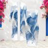 Women Plus Size Two Piece Set Long Sleeve Open Front Cardigan Sleeveless Round Neck Bodycon Printed Dress Blue White Beige