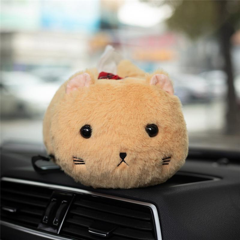 30cm Kawaii Katze Taschentuchbox Ausgeschnitten Stofftier Lebensechte Katze Plüschtiere Weiches Tierkissen Für Freunde Geschenke Auto Dekoration