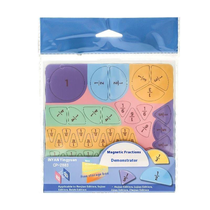1 Set Kids Magnetic Fraction Tiles & Fraction Circles Math Manipulatives For Elementary Magnetic Fraction Educational Puzzle Toy