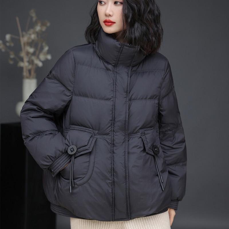 Down Jacket Women's High-end Short Winter New Solid Color Stand-up Collar Versatile Warm Fashion Thin Coat