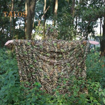 Camouflage-Umhang mit verstecktem Knopf, 3D-Blätter, Kapuzen-Verkleidung für die Jagd, Wildtierfotografie, CS-Spiele, Ghillie-Anzug, Umhang