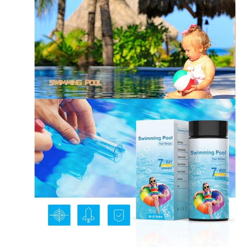 50/100 Strips Water Tester Water Total Chlorine Bromine Testing for Pool Fish Pond Water Quality Testing