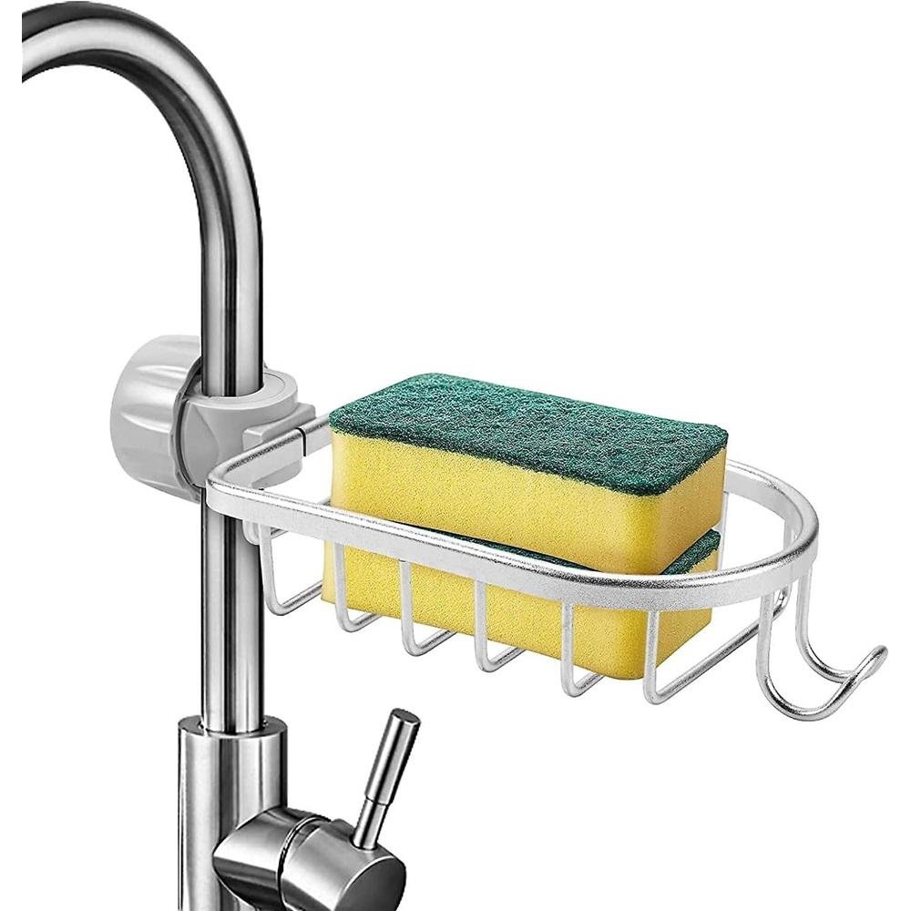 Sponge Rack - Kitchen Storage, No-Drill Sink Kitchen Sponge, Bathroom Soap Rack -