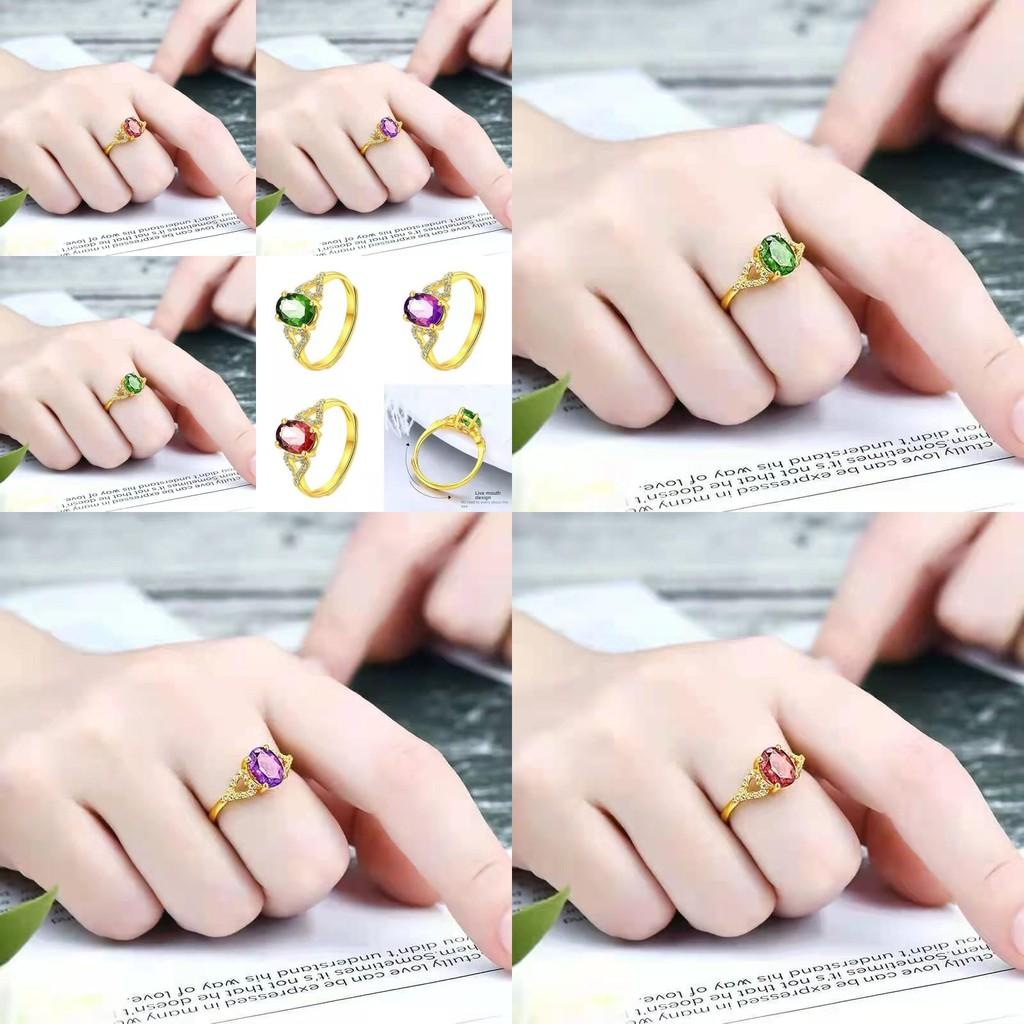 Wykwintny pierścionek pozłacany z olśniewającymi sztucznymi kamieniami szlachetnymi na prezent