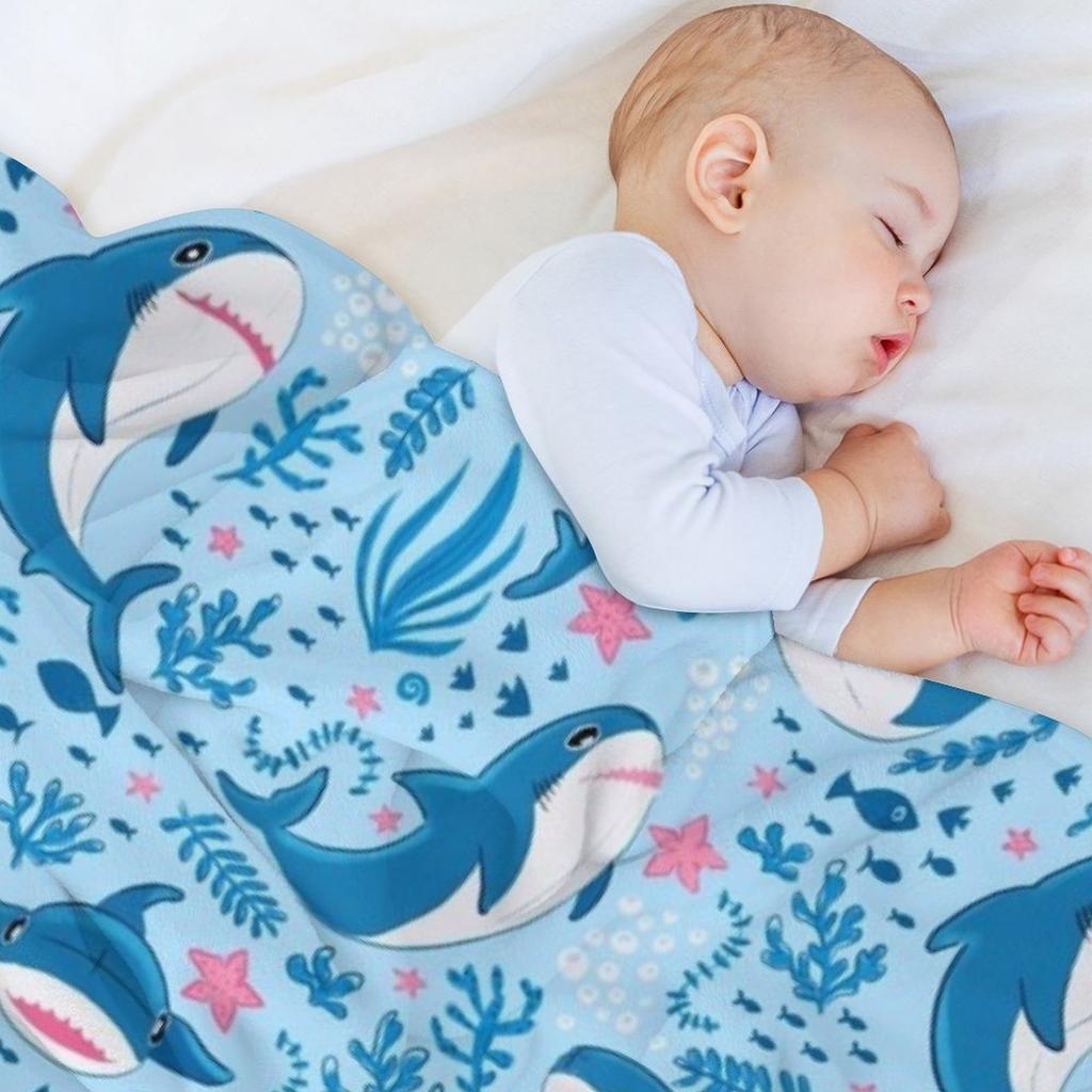 Blahaj Hai Überwurfdecke Bettwäsche Für Babybett Modisches lustiges Geschenk Decken