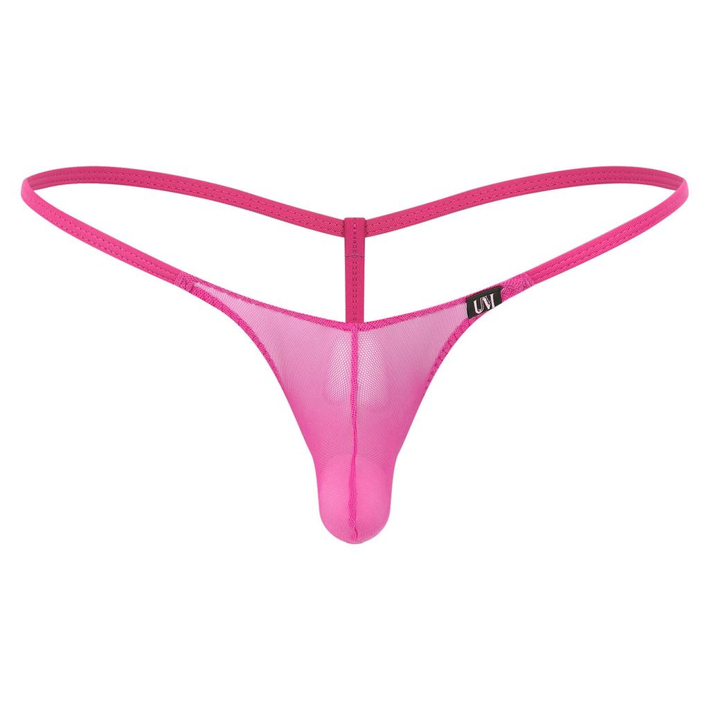 Pánské spodní prádlo tanga s průhlednou síťovinou Sexy průhledné pánské bikiny kalhotky s nízkým vzestupem