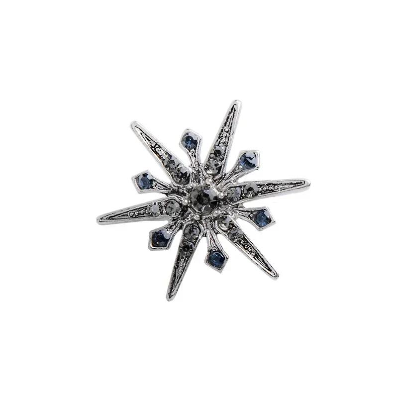 Korean Metal Star Brooch Pin Crystal Lapel Pin Men's Suit Shirt Corsage Badge Dress Collar Luxury Jewelry for Women Accessories