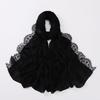 Luxury Lace Chiffon Hijabs Woman Muslim Scarf Shawls Solid Ladies Party Shawl Wraps Islamic Turban Female Headscarf Ramadan