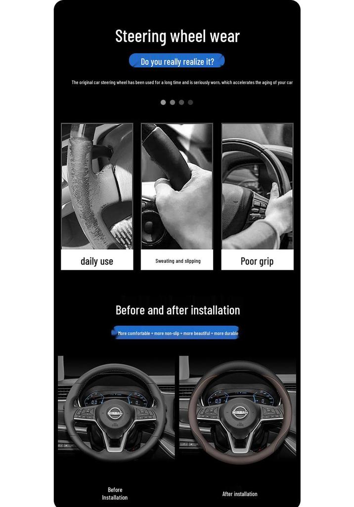 2026 Nissan Navara Steering Wheel Cover for 23/26 Model Pickup Truck
