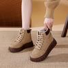 Thick-soled Heightening Retro Martin Boots Women's Autumn and Winter Outdoor Board Shoes High-top Street Photography Niche Casual Single Shoes 