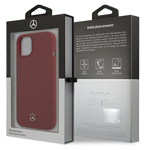 Etui do iPhone 13 Mercedes Silicone Line czerwony hardcase