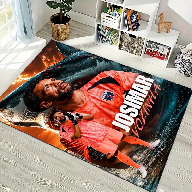 Josimar Vozinha Football Goalkeeper Print Area Rug, Sports Decorative Floor Mat for Living Room Game Room Home Decor