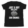 Just A Boy Who Loves Car Engines Computer Future Mechanic Youth T-Shirt