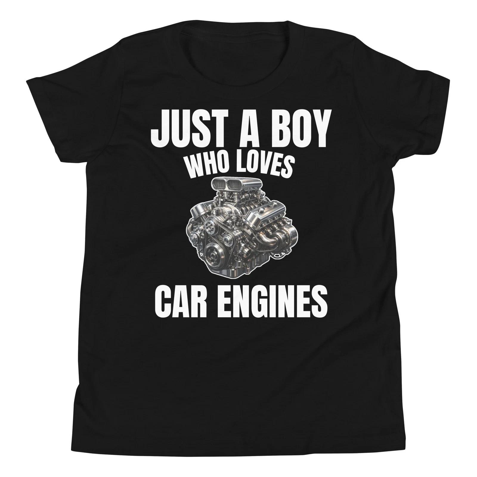 

Just A Boy Who Loves Car Engines Computer Future Mechanic Youth T-Shirt 130
