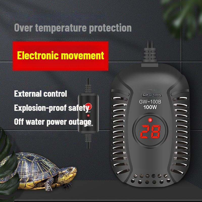 Automatic Constant Temperature Fish Tank Heating Device Turtle Tank Heating Rod Low Water Level Mini Electric Heater