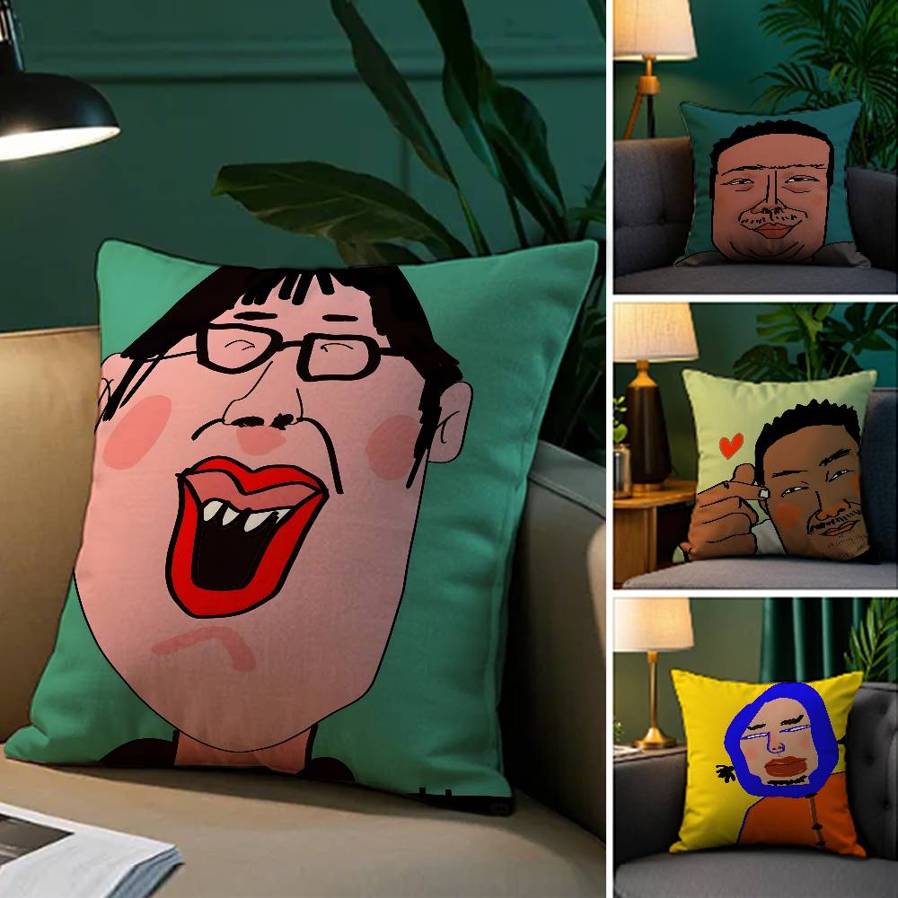 Funny Funny Characters Pillow Case Silky elegant Comfort Sofa Bed Invisible zipper Beach pillowcase