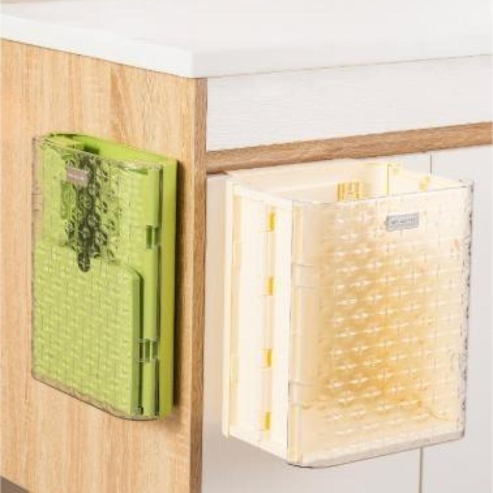 Foldable Wastebaskets Household Kitchen Waste Recycle Bins Suspended Suspend Trash Kitchen Large Capacity Transparent Trash Cans