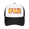 SPAIN Flag Sun Hats Trendy FeUnisex Unisex Mesh Trucker Hat Breathable Print Outdoor Gym Snapback Cap Gift Idea