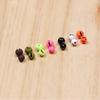 20pcs Metallic Slotted Tungsten Beads With Dot Eyes for Fly Fishing Tungsten Ice Jig Bead Head Fly Tying Material